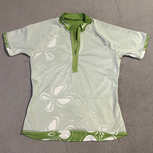 Louis Garneau Womens Short Sleeve Skin-X Cycling Jersey Shirt M Green Zip Canada - Picture 8 of 9